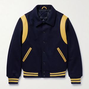 Chaqueta Varsity de Algodón de Alta Calidad Premium Personalizada para Hombre, con Cuello Alto y Logotipo Frontal, Cortavientos, Transpirable, Corte Ajustado, Clásica, para Otoño - Product Image 1