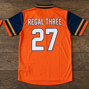 เสื้อคริกเก็ต Regal Three 27 สีส้ม สำหรับผู้ใหญ่ แบบยูนิเซ็กซ์ ระบายอากาศได้ดี ผลิตจากโพลีเอสเตอร์ เสื้อกีฬา ชุดกีฬา เสื้อพิมพ์ลายสำหรับเล่นกีฬา ยูนิเซ็กซ์ - Product Image 2