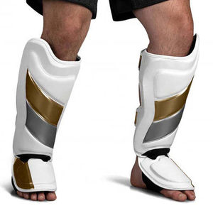 Protector de Piernas y Tibias para Kick Boxing Melsfit, Hecho a Medida, Protección Profesional, Cuero PU, Diseño Personalizado con su Propio Logotipo - Product Image 3