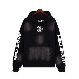 Sweat à capuche unisexe OEM style streetwear, personnalisé, brodé, délavé à l'acide, effet soleil, en molleton de coton épais 500 GSM, avec poche et motif graphique, coupe décontractée - Product Image 1