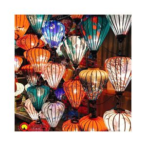 Lanternes en soie de Hoi An les plus vendues, gain de place |   Lanterne suspendue pliable artisanale de haute qualité - Product Image 1
