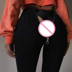 OEM Custom Women Mid Waist Cargo Jeans Casual Lace up Breathable Stretch Zipper Fly Denim Trousers - Product Image 1