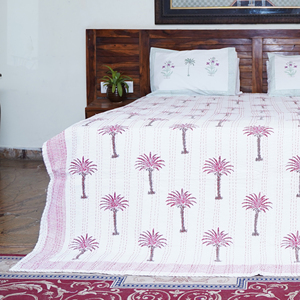 Indian Handmade Kantha Quilt Cotton <b>Bedspread</b> Printed Floral Bedding Throw Washable Home Use - Product Image 5