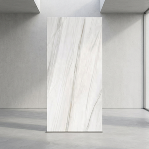 Carreaux de dalle en pierre frittée haute brillance blanche Fludic 1600x3200mm 64x128in mur de sol incassable porcelaine de granit artificiel - Product Image 5