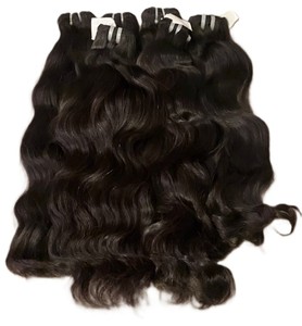 ผมแท้แบบดิบ 20 นิ้ว แบบเส้นเดียว  ลอนธรรมชาติ สีดำธรรมชาติ  แบบเย็บติด  ชนิด Remy Hair - Product Image 2
