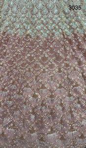 Robe de demoiselle d'honneur élégante rose à paillettes avec haut court perlé et jupe longue 3035 - Product Image 6