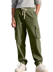 Pantalones Cargo HANO 2024 Casuales ODM para Mujer, de Lona Transpirable e Impermeable, 100% Algodón, Cintura Elástica Media, Corte Recto - Product Image 6