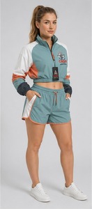 Ensemble coupe-vent décontracté pour femme, veste et short légers et confortables, tenue de sport élégante et résistante 2-en-1 - Product Image 2