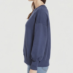 เสื้อสเวตเชิ้ตคอโอเวอร์ไซส์ผ้าฝ้ายเฟรนช์เทอร์รี่ 100% ราคาส่งถูก ใส่สบายสำหรับฤดูหนาว  ขอบยางยืดกว้าง สำหรับผู้หญิง - Product Image 5