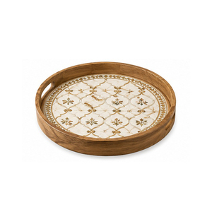 Plateau de rangement en bois bohème rectangulaire, finition vieillie, gravure mandala, utilisation sur table, un seul niveau, organisation des objets divers - Product Image 3