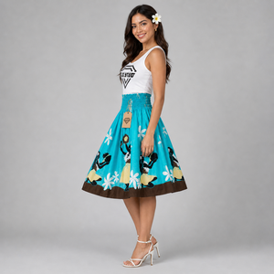 Women Hawaiian Island Tropical Autumn Custom Floral Beach Casual Breathable Natural Lightweight 100% Cotton Maxi Dress - Product Image 6