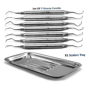 ชุดอุปกรณ์ขูดหินปูนใต้เหงือกสำหรับงานทันตกรรม ยี่ห้อ Dental Gracey Curettes รุ่น DI-DIC02 Class II ลดราคาพิเศษ - Product Image 1