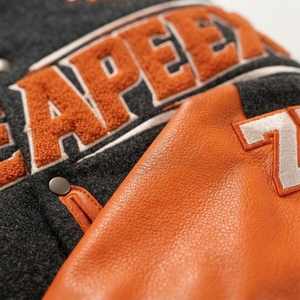 Men's Black Orange <b>Racing</b> <b>Jacket</b> Leather Sleeves Letterman Bomber <b>Jacket</b> Motorsport Streetwear Custom Wholesale - Product Image 6