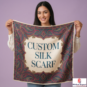 Pañuelo Cuadrado con Estampado Personalizado de Moda, Fabricante Textil de Marca Privada OEM ODM, Servicio de Fabricación de Telas Personalizadas - Product Image 5