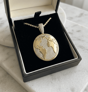 Custom Iced Large World Globe Geometric 925 Silver <b>Gold</b> Plated Lab Grown Diamond Fine <b>Pendants</b> Charms Hip hop Party Gifts Unisex - Product Image 5