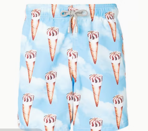<b>Mens</b> Blue Printed Board Shorts Quick Dry Drawstring Casual Swim <b>Trunks</b> with Sublimation Design - Product Image 3