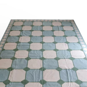 พรมดูร์รีทำมือจากขนสัตว์ |   พรมทอมือแบบแบนลายเรขาคณิต เป็นมิตรกับสิ่งแวดล้อม ขนสั้น สำหรับห้องนั่งเล่น ห้องนอน บ้านสมัยใหม่ - Product Image 1