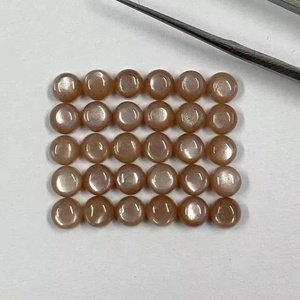 4mm pietra naturale marrone pietra lunare rotonda Cabochon sciolto gemma per le nuove ultime creazione di gioielli fornitore acquista Online