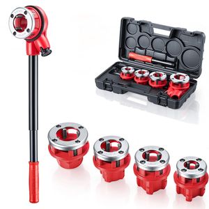 Kit de filetage de tuyaux avec 4 filières (1/2" NPT, 3/4" NPT, 1" NPT, 1 1/4" NPT) - Manuel, à cliquet, portable - Product Image 1