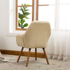Fauteuil d'appoint contemporain Tuchico en tissu beige pour salon - Product Image 4