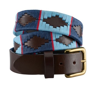 Ceintures de sport personnalisées en cuir pleine fleur, embossées, en cuir véritable, pour l'équitation, broderie argentine, ceinture en cuir de polo pour hommes - Product Image 1