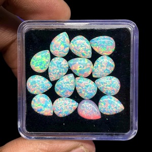 Opale naturelle australienne 8x6mm, cabochon en forme de poire, opale synthétique, pierres précieuses en vrac, prix de gros pour la fabrication de bijoux - Product Image 2