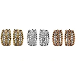 Hong Kong Joyería fina Gran oferta Pendientes de aro Huggie redondos de diamantes reales de oro rosa de platino de alta calidad para dama - Product Image 4