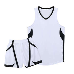Conjunto de Uniforme de Baloncesto Sublimado Ecológico Personalizado, Blanco y Azul, Cuello en V, Sin Mangas, Secado Rápido, Transpirable, Unisex para Adultos - Product Image 4