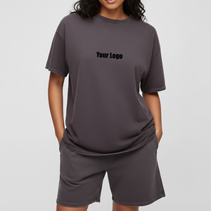 Ensemble décontracté 2 pièces en toile 100 % coton pour femme, avec logo personnalisé sérigraphié, confortable, pour OEM/ODM - Product Image 2