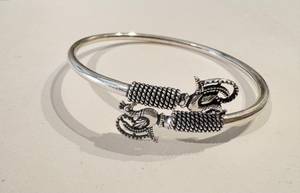 Brazalete Flexible de Plata de Ley 925 con Holograma de Moda, Diseño de Pavo Real, para Mujeres y Niñas, 16 g, 92.5% Plata, Tono Plateado Oxidado - Product Image 3