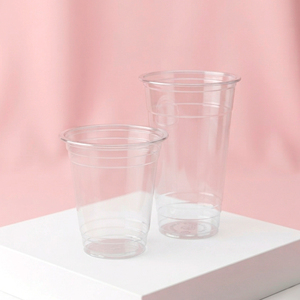 Disposable Transparent 95mm Clear <b>Plastic</b> <b>Cup</b> With Dome Lid Round Shape For Beverage Coffee Cold <b>Drinks</b> - Product Image 1