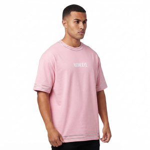T-shirts en coton pour hommes, surdimensionnés, à épaules tombantes, de haute qualité, avec strass, vente en gros personnalisée - Product Image 5
