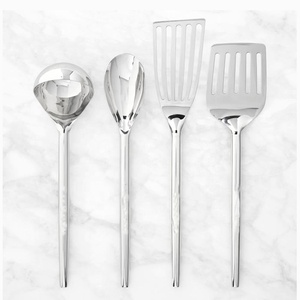 ชุดช้อนและส้อมมีด้ามจับดีไซน์แบบโบกมือด้วยเงินขัดเงา - Product Image 4