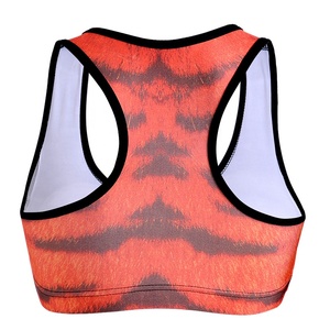 Nouveau soutien-gorge de sport pour femme en tissu élasthanne sans couture, imprimé par sublimation haute performance, rembourré, pour le yoga, la gym et le fitness - Product Image 3