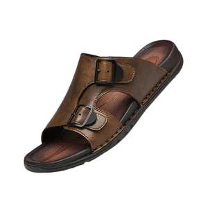 Men Beach Sandals Genuine Leather Round <b>Toe</b> Premium Summer Comfort Footwear Global Export Quality Wholesale Manufacturer - Product Image 3