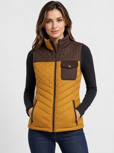 Chaleco Acolchado para Mujer, Ligero, Aislante, sin Mangas, Cuello Alto, Cierre Completo con Cremallera, Resistente al Agua, Tejido Ecológico - Product Image 1