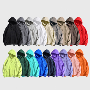 Sudadera con Capucha para Hombre, Color Sólido, Corte Regular, Algodón French Terry, Informal, Otoñal, con Bolsillo - Product Image 1
