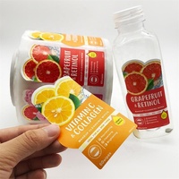 Diseño impreso personalizado de alta calidad, su propio logotipo adhesivo impermeable para etiqueta adhesiva de comida y bebida de jugo
