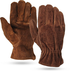 Gants de travail en cuir de vachette de haute qualité, résistants à l'abrasion, pour la conduite et la sécurité industrielle, protection personnelle - Product Image 1