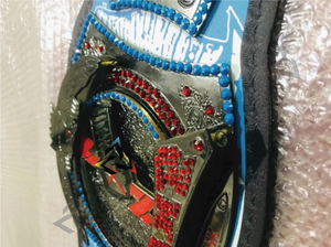 Cinturón de Campeonato de Lucha Libre Personalizado W-W-E C-M P-U-N-K 434-Days Spinner, Correa de Cuero Azul Suave de 2 mm, Placas Metálicas de Campeonato - Product Image 6