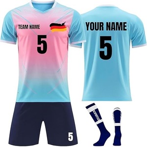 High Quality Custom Logo Men's Football Jersey Heat-Transfer Printing Breathable Quick Dry 100% Polyester Short Soccer Uniform - Product Image 6