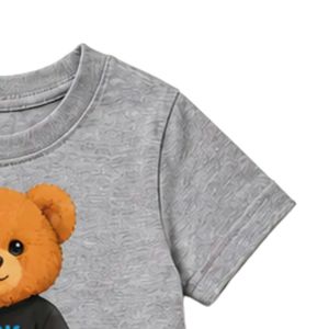 Camiseta Gris de Manga Corta con Cuello Redondo para Niños Pequeños, Informal, para el Día a Día, para la Escuela, Ropa Cómoda para el Uso Diario - Product Image 5