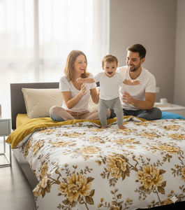 ชุดผ้าปูที่นอนพิมพ์ลายสำหรับโรงแรม ขนาดคิงไซส์และควีนไซส์ ทนทาน 400 เส้นด้าย ใช้ได้ทุกฤดู พร้อมผ้าปูที่นอนรัดมุม ปลอกหมอน และผ้าปูที่นอนแบบเรียบ - Product Image 1