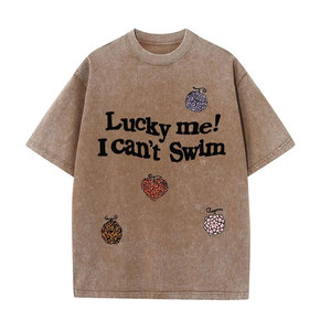 T-shirt oversize en coton 100% avec imprimé graphique d'anime japonais, style streetwear, délavé, manches courtes, décontracté, tendance urbaine pour hommes - Product Image 1