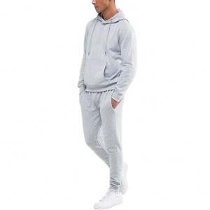 Factory Direct Sale Men's Homme Plain Fleece Hooded Pullover New Track Suit Survetement Blank Pullover Sweat Suit With Hood - Product Image 1