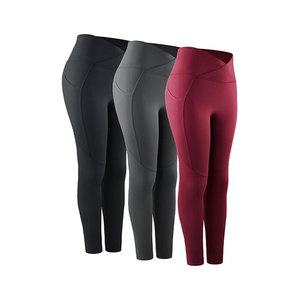 High Waist Yoga <b>Leggings</b> for Women Full Length Seamless Stretch Fitness Workout Pants Solid Color Spandex <b>Nylon</b> Activewear - Product Image 1