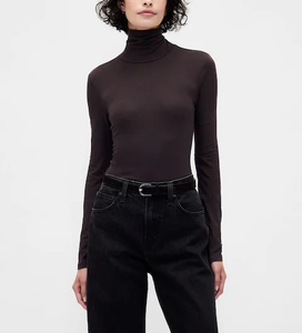 T-shirt côtelé à col roulé à manches longues pour femme, 95 % coton, 5 % élasthanne, 220 GSM, coupe ajustée, personnalisable avec logo OEM, vente en gros pour l'automne - Product Image 2