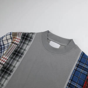 T-shirt pour homme surdimensionné à manches longues en flanelle à carreaux 100% coton - Product Image 3