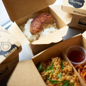 จำหน่ายส่งภาชนะบรรจุอาหารแบบใช้แล้วทิ้ง ป้องกันการรั่วซึม ทนต่อคราบไขมัน สำหรับข้าวและบริการจัดส่งอาหาร - Product Image 1