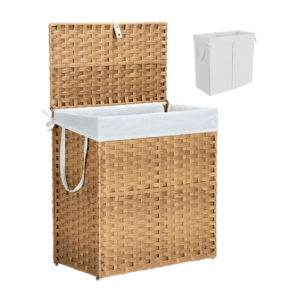 Artex HaiNam <b>Rectangular</b> Natural Water Hyacinth <b>Storage</b> <b>Basket</b> With Handles Rustic Multi-Purpose Organizer For Laundry <b>Storage</b> - Product Image 1